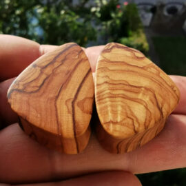 Olive Wood Butterfly Wings Teardrop Plugs