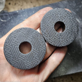 Ebony Sayagata Engraved Doughnut Tunnels