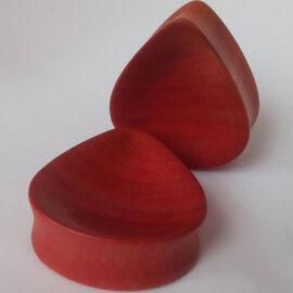 Pink Ivory Concave Teardrop Plugs